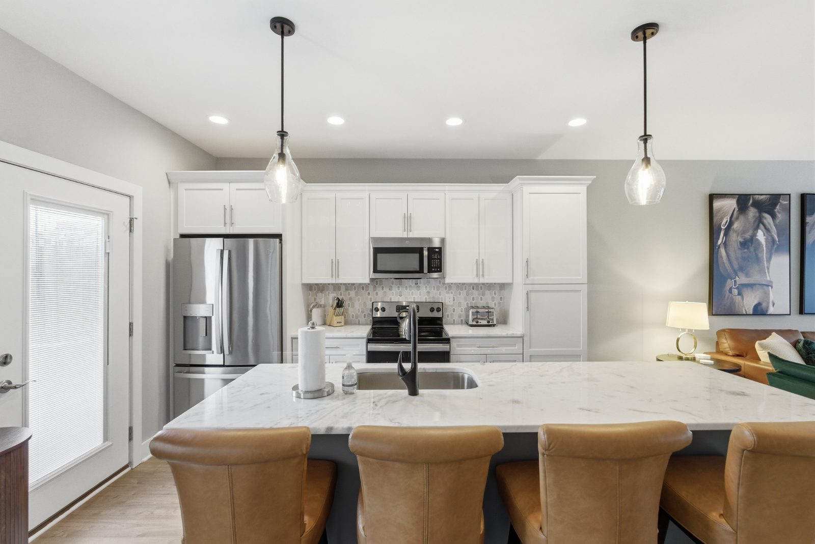 Kitchen and island seating